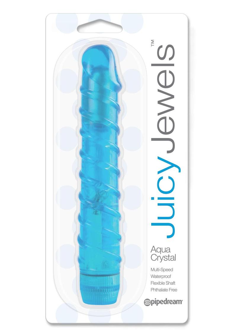 Juicy Jewels Aqua Crystal Vibrator - Blue