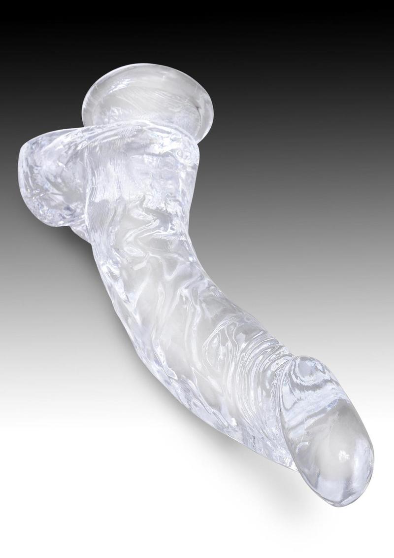 King Cock Dildo with Balls - Clear - 7.5in