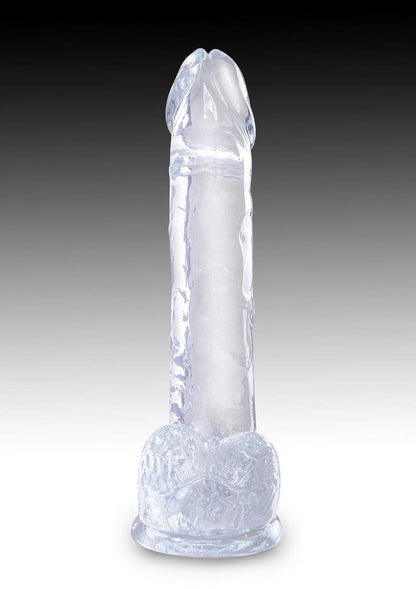 King Cock Dildo with Balls - Clear - 7in