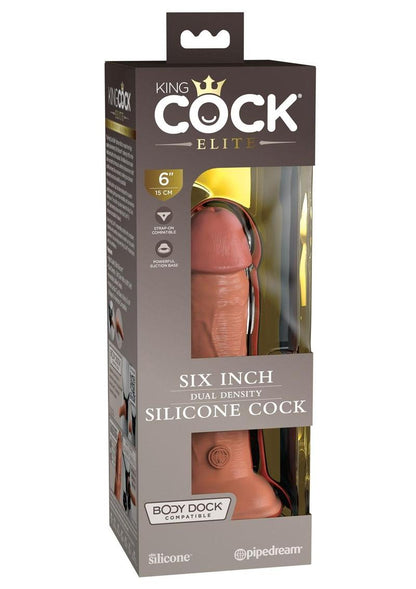 King Cock Elite Dual Density Silicone Dildo - Caramel - 6in