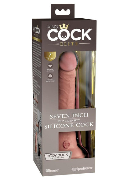 King Cock Elite Dual Density Silicone Dildo - Vanilla - 7in