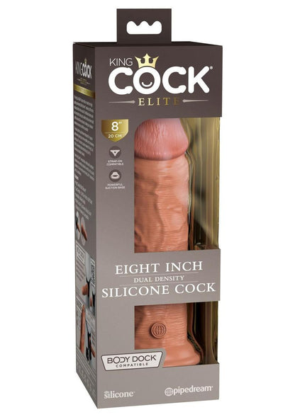 King Cock Elite Dual Density Silicone Dildo - Caramel - 8in