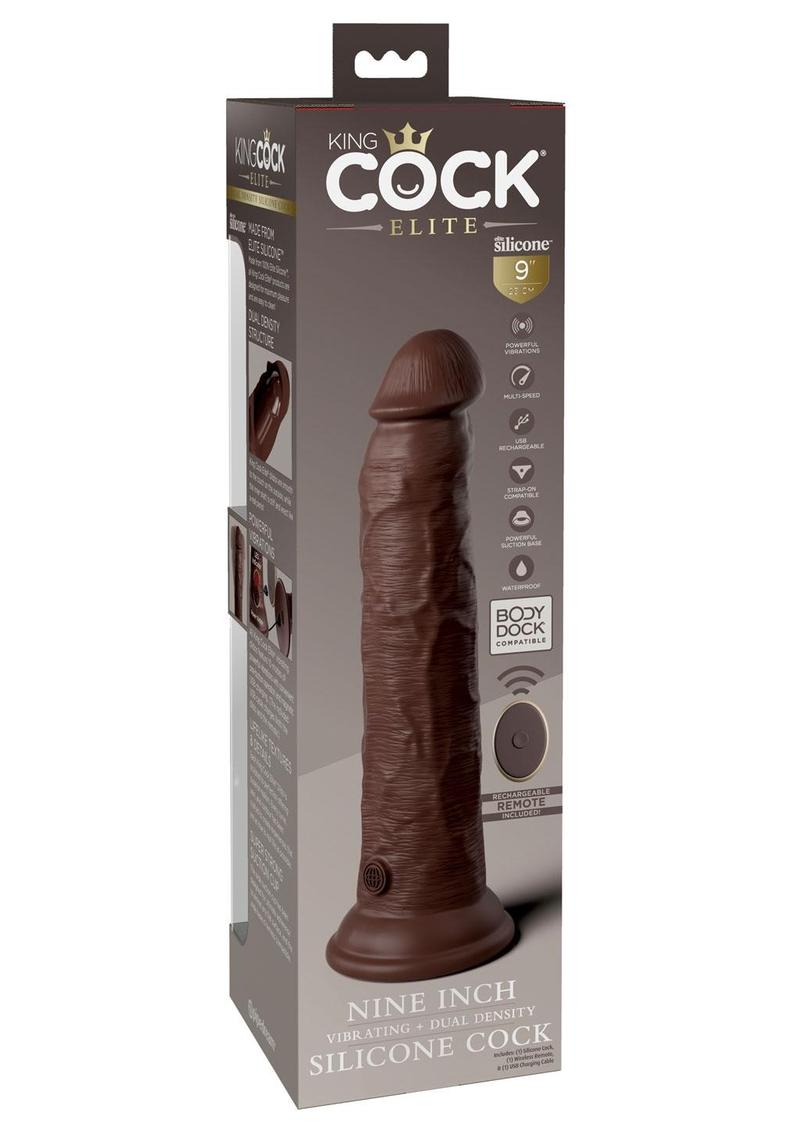 King Cock Elite Dual Density Vibrating Rechargeable Silicone Dildo with Remote Control Dildo