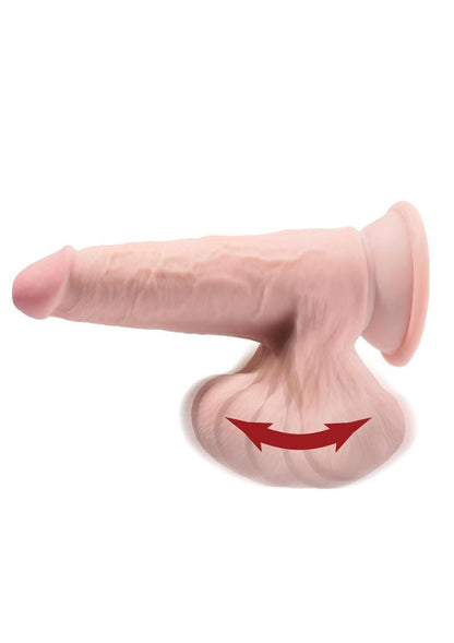 King Cock Triple Density Cock with Swinging Balls - Vanilla - 9in