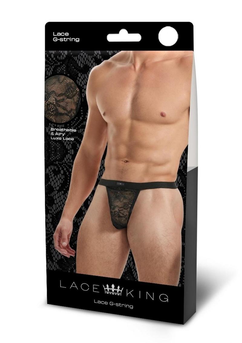 Lace King Lace G-String - Black - Medium/Small