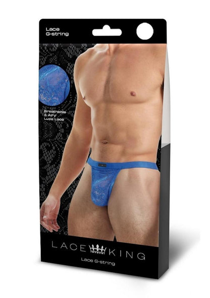 Lace King Lace G-String - Blue - Medium/Small