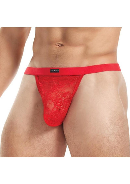 Lace King Lace G-String - Red - Medium/Small