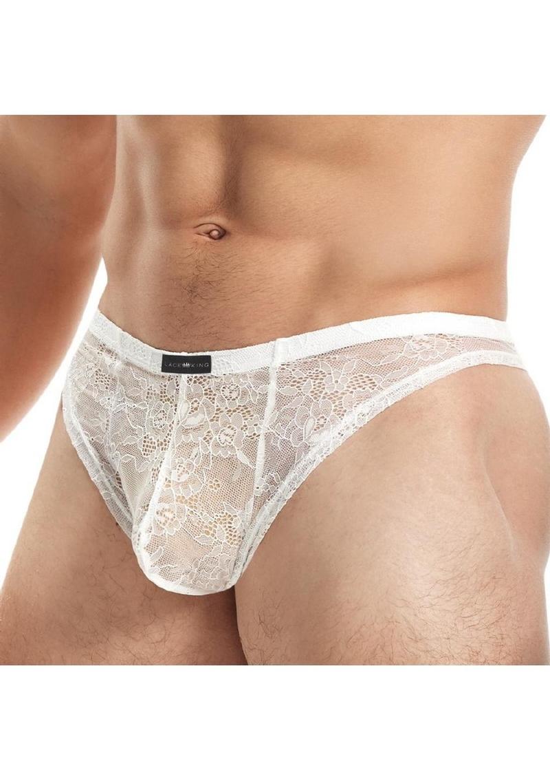 Lace King Lace Thong - White - Large/XLarge