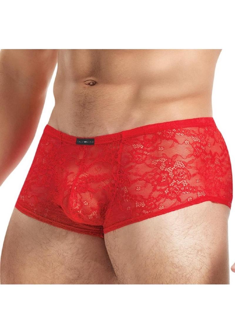 Lace King Lace Trunks - Red - Large/XLarge