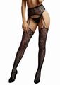 Le Desir Suspender Leopard Pantyhose