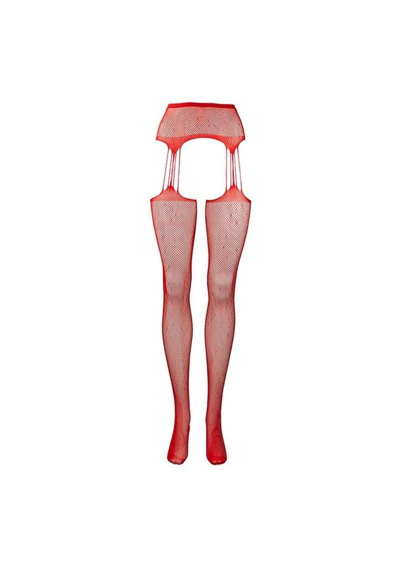 Le Desir Suspender Rhinestone Pantyhose