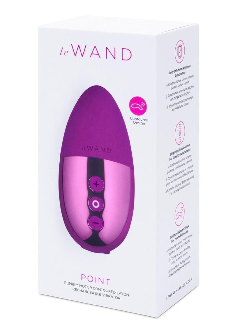 Le Wand Point Rechargeable Silicone Contoured Mini Vibrator - Cherry/Purple