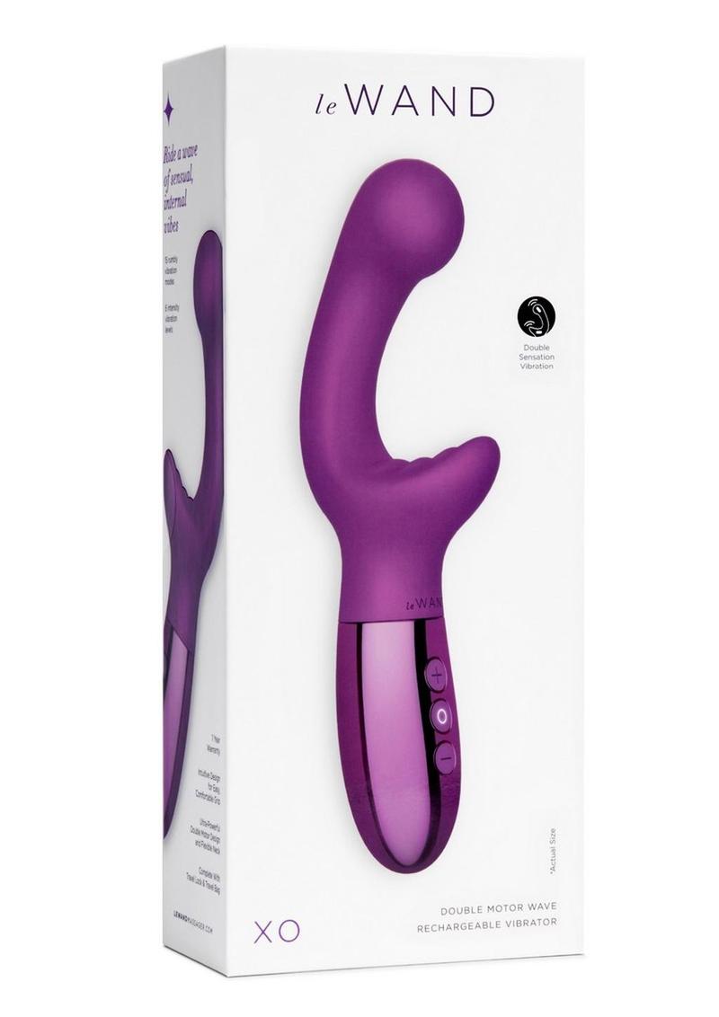 Le Wand Xo Rechargeable Silicone Dual Stimulating Vibrator - Cherry/Purple