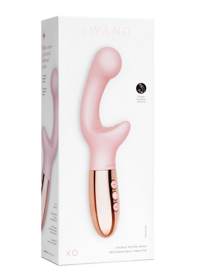 Le Wand Xo Rechargeable Silicone Dual Stimulating Vibrator - Rose Gold