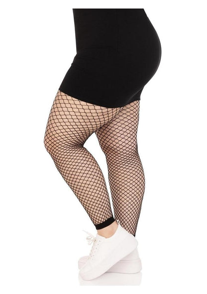 Leg Avenue Industrial Net Footless Tights - 1x-2x - Black