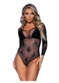 Leg Avenue Micro Net Snap Crotch Skull Bodysuit