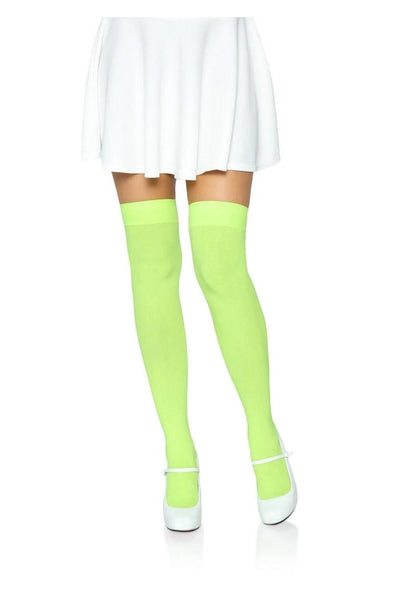 Leg Avenue Nylon Over The Knee - Green/Neon Green - One Size