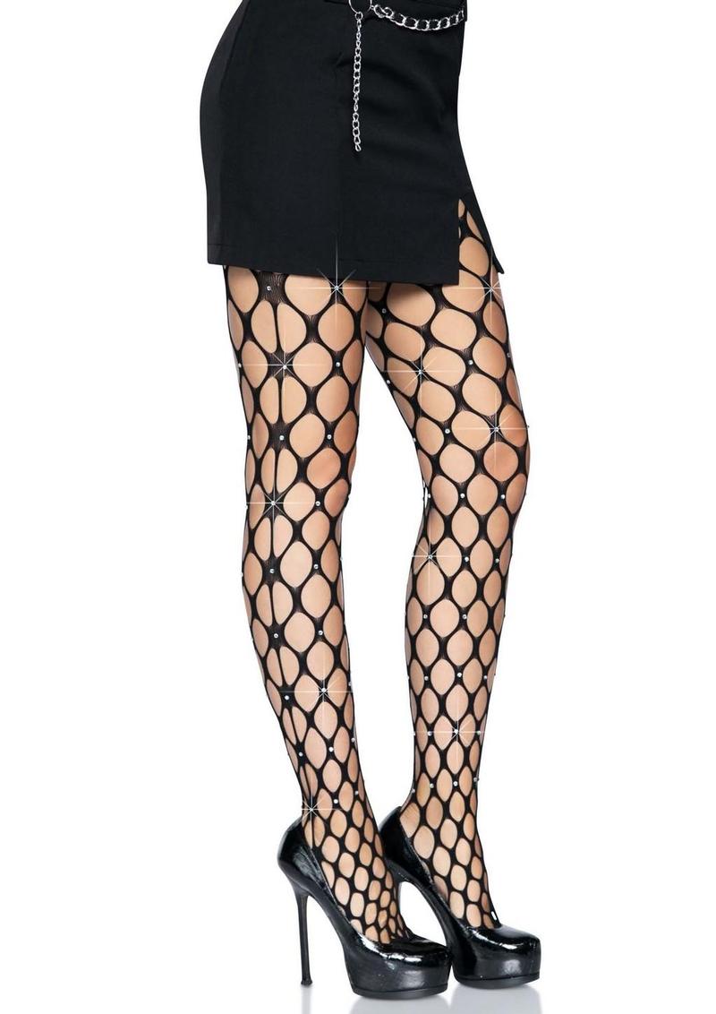 Leg Avenue Rhinestone Jumbo Pothole Net Tights