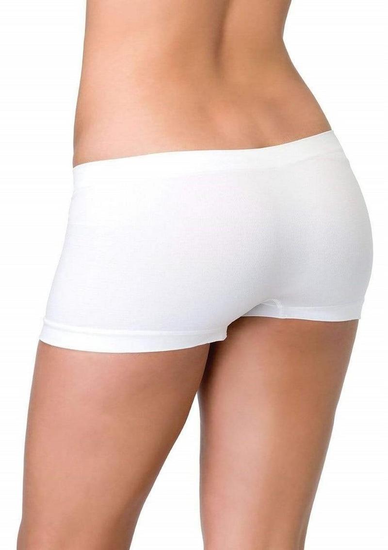 Leg Avenue Seamless Boyshorts - White - One Size