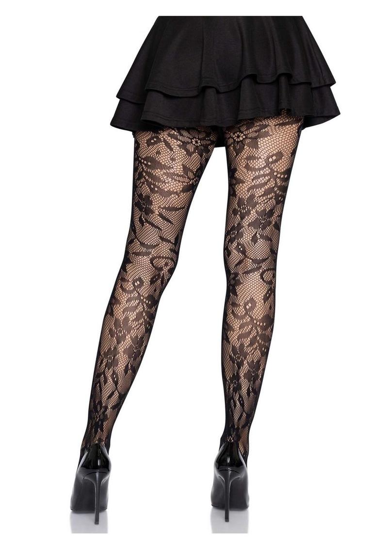 Leg Avenue Seamless Chantilly Floral Lace Tights