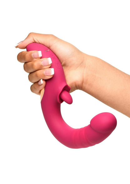 Lickgasm Tease and Please Rechargeable Silicone Thrusting Andamp; Licking Vibrator