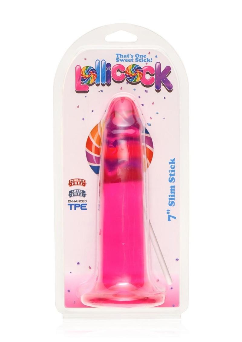 Lillicock Slim Stick Dildo - Cherry Ice/Red - 7in