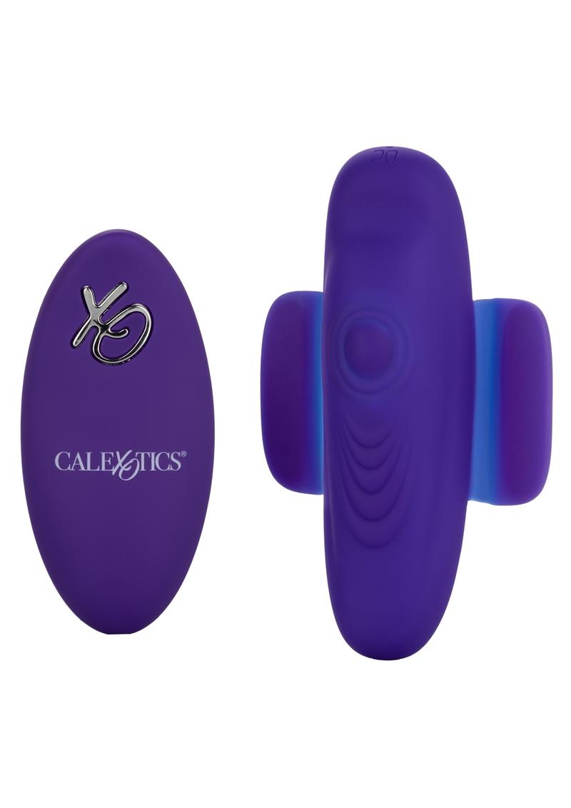 Calexotics Lock-N-Play Silicone Rechargeable Panty Vibe - Purple