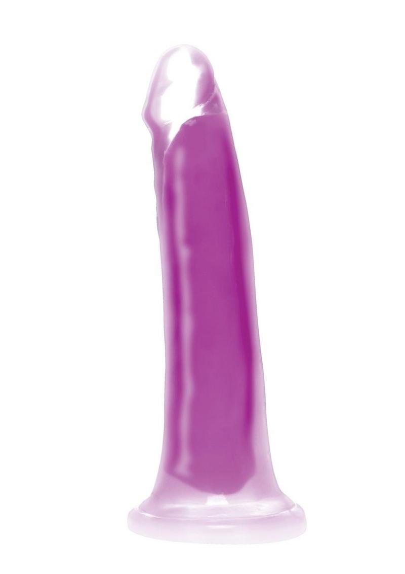 Lollicock Glow In The Dark Silicone Dildo - Glow In The Dark/Purple - 7in