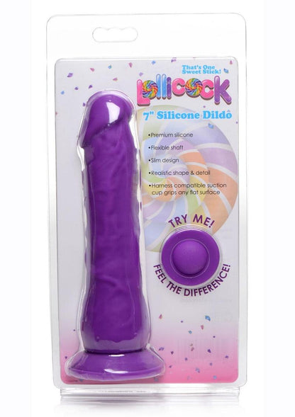 Lollicock Silicone Dildo - Grape/Purple - 7in