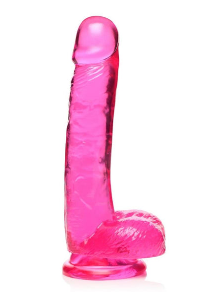 Lollicock Slim Stick Dildo with Balls - Cherry Ice/Red - 7in