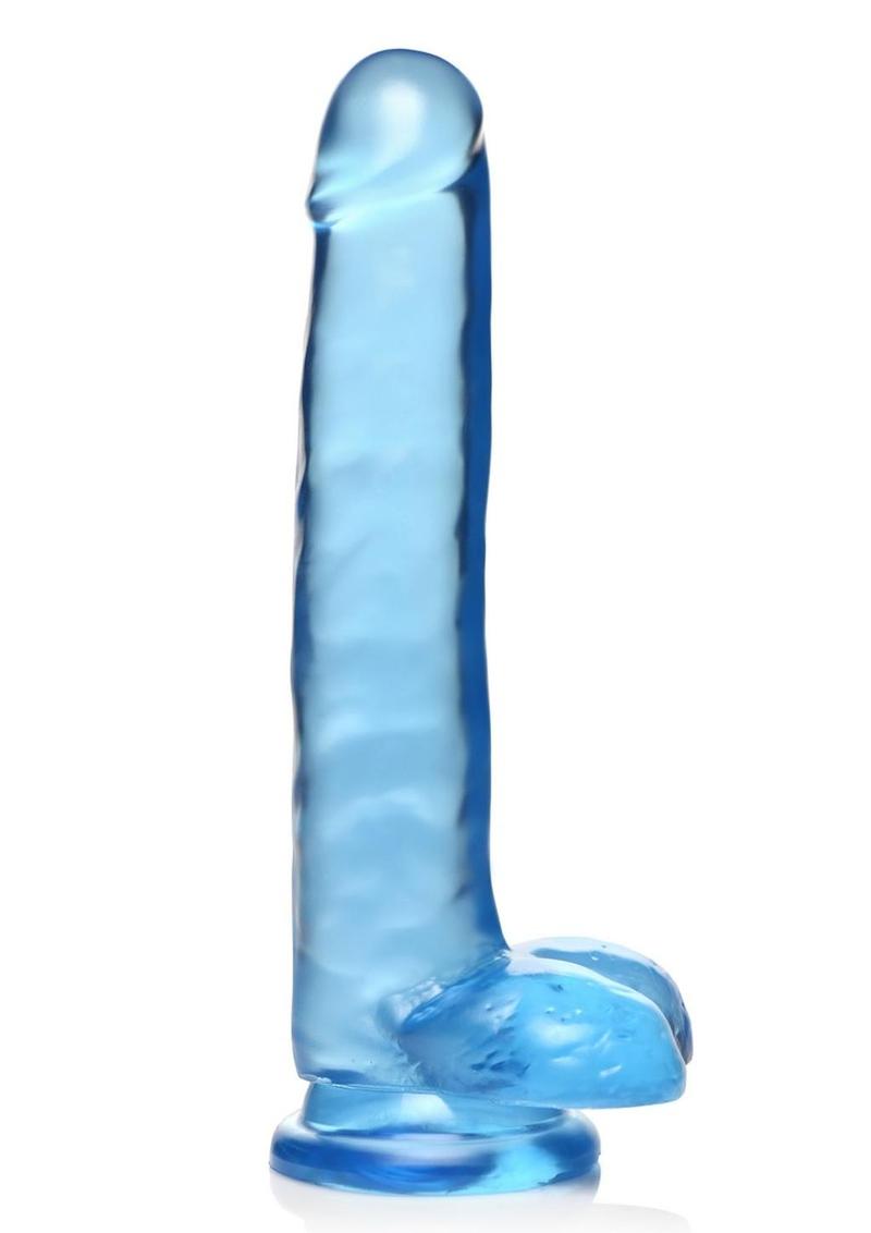 Lollicock Slim Stick Dildo with Balls - Berry Ice/Blue - 8in