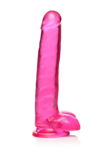 Lollicock Slim Stick Dildo with Balls - Cherry Ice/Red - 8in