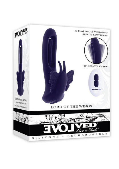 Lord Of The Wings Rechargeable Silicone Butterfly Stimulator with Remote - Purple