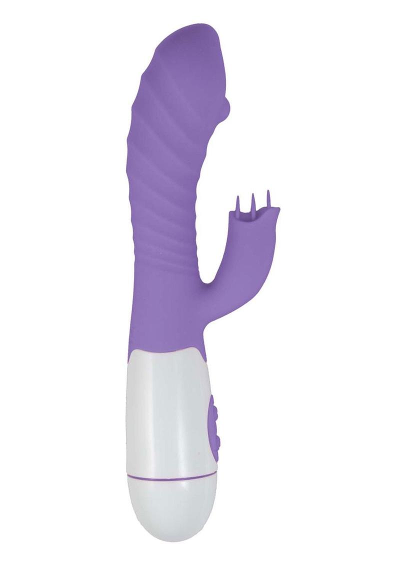 Lotus Sensual Massager #5 Silicone Rabbit Vibrator - Purple/White