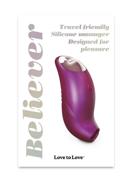 Love to Love Believer Rechargeable Silicone Clitoral Stimulator - Iridescent - Berry/Pink