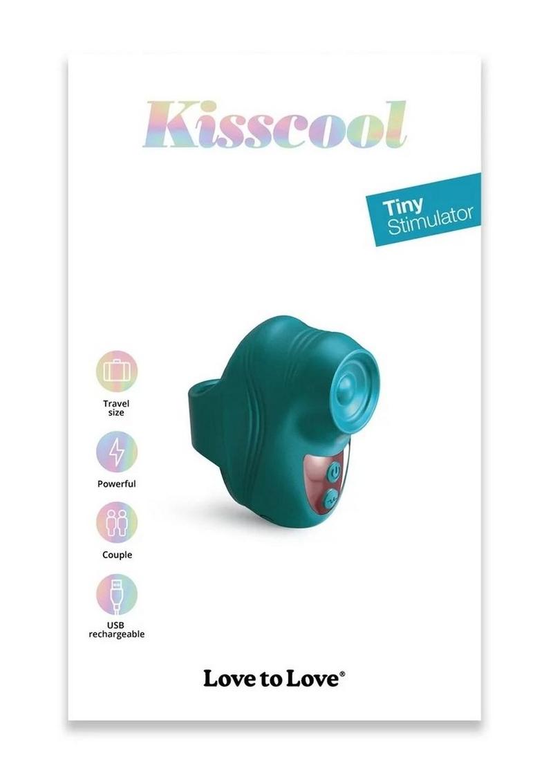 Love to Love Kisscool Rechargeable Silicone Finger Vibrator - Iridescent - Teal