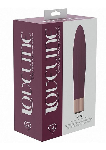 Loveline Fame Silicone Rechargeable 10 Speed Mini Vibrator - Burgundy