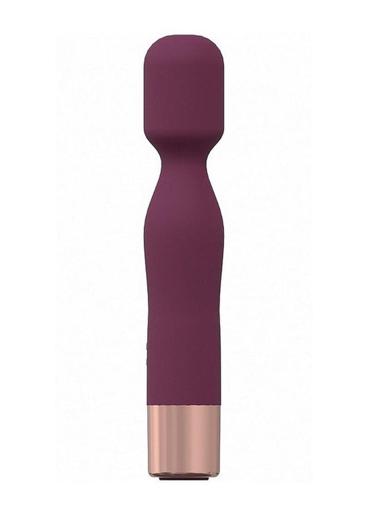 Loveline Glamour Silicone Rechargeable 10 Speed Mini Wand - Burgundy/Red