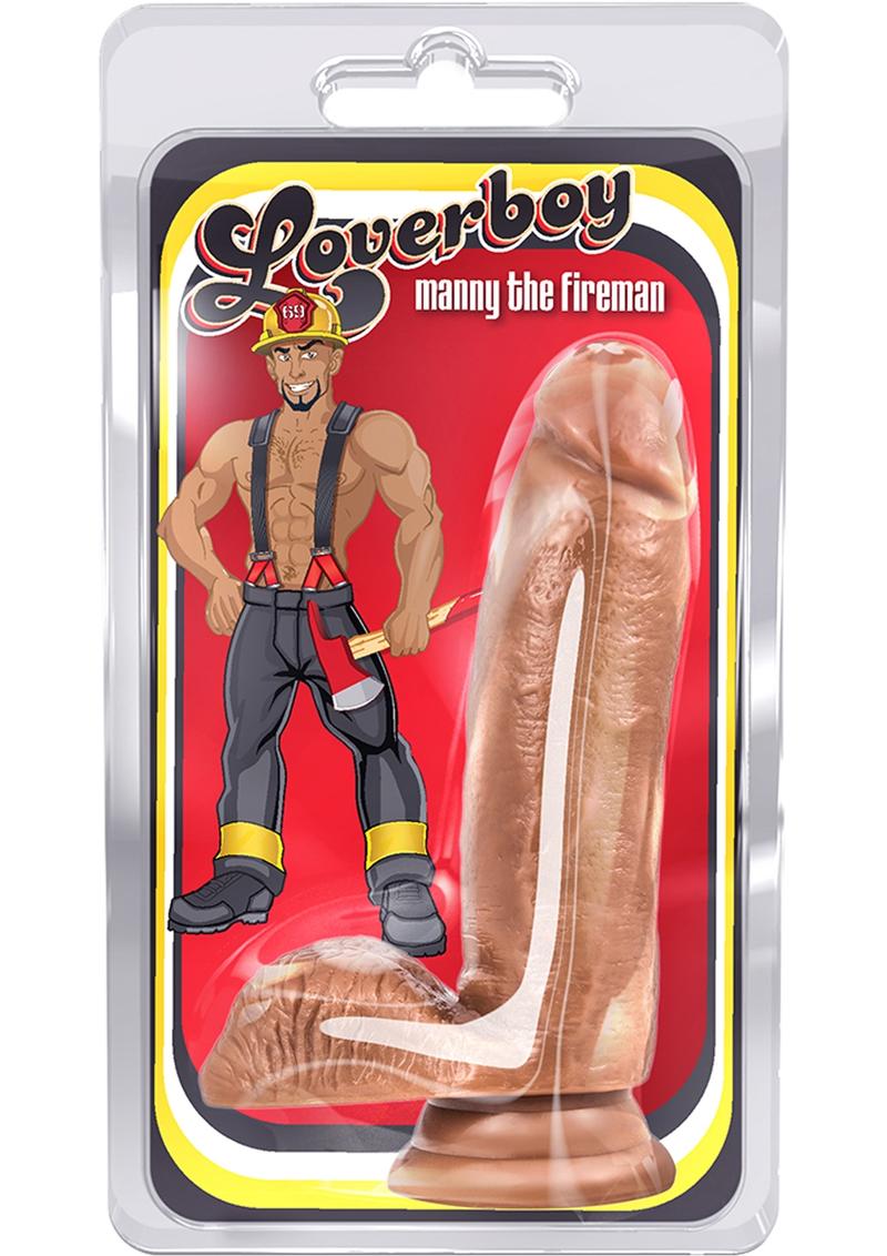 Loverboy Manny The Fireman Dildo with Balls - Caramel - 7in