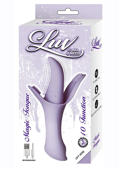 Luv Magic Tongue Silicone Rechargeable Clitoral Stimulator - Lavender/Purple