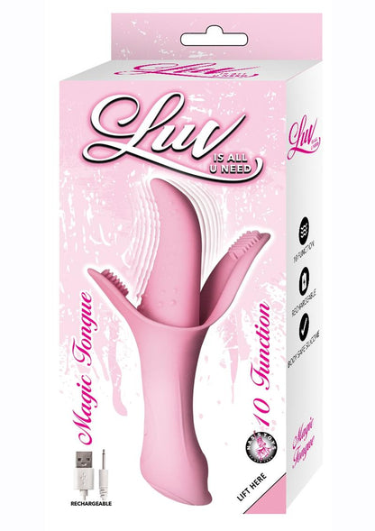 Luv Magic Tongue Silicone Rechargeable Clitoral Stimulator - Pink