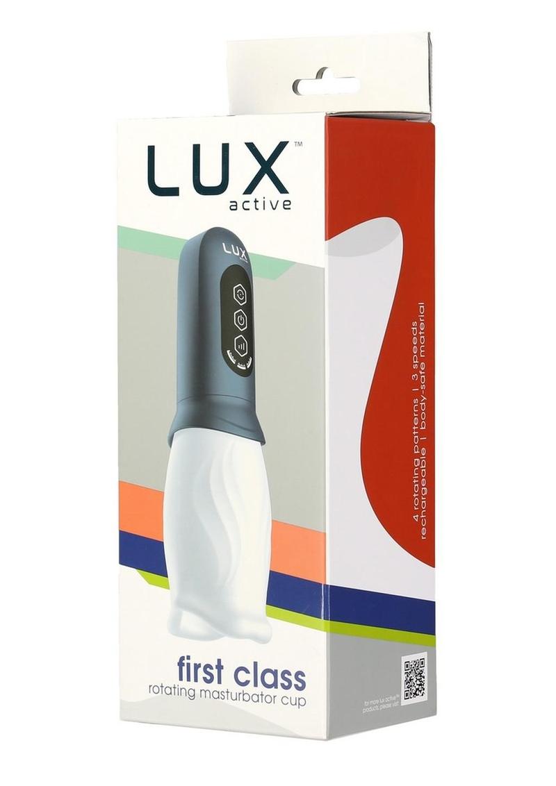 Lux Active First Class Rechargeable Rotating Masturbator - Blue/Navy/White