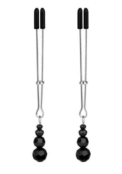 Lux Fetish Adjustable Tweezer Nipple Clips - Black