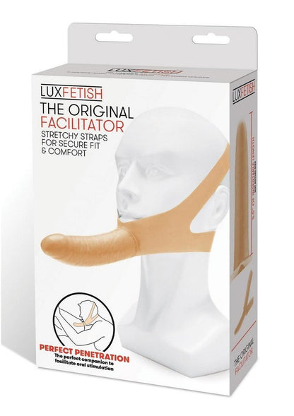 Lux Fetish The Original Facilitator Face Strap-On with Dildo - Cream/Vanilla