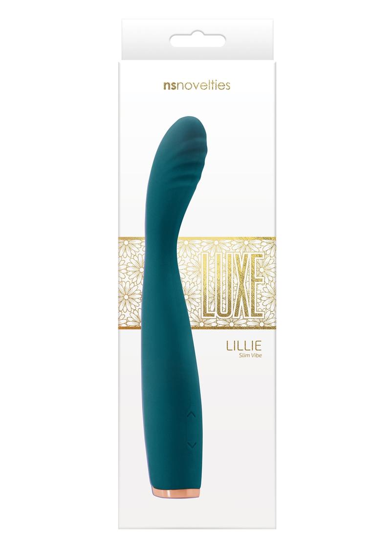 Luxe Lillie Silicone Rechargeable Vibrating Slim Wand Massager - Teal