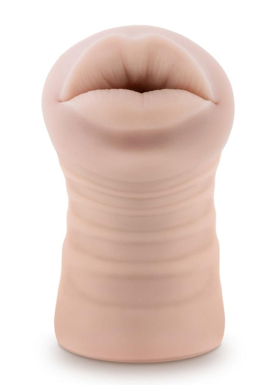 M For Men Angie Vibrating Masturbator with Bullet - Mouth - Vanilla