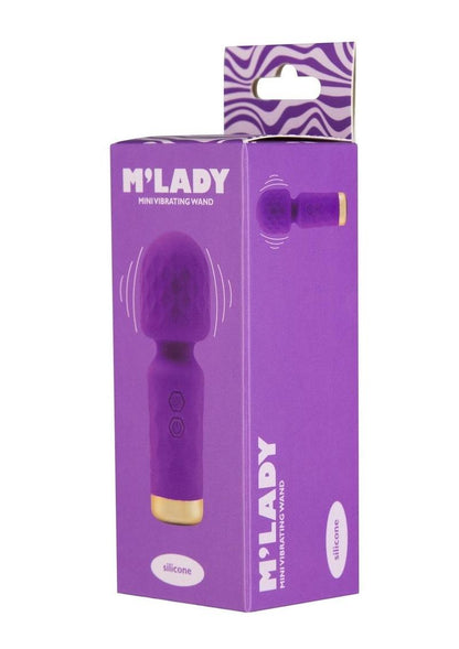 M'lady Rechargeable Silicone Mini Vibrating Wand - Purple