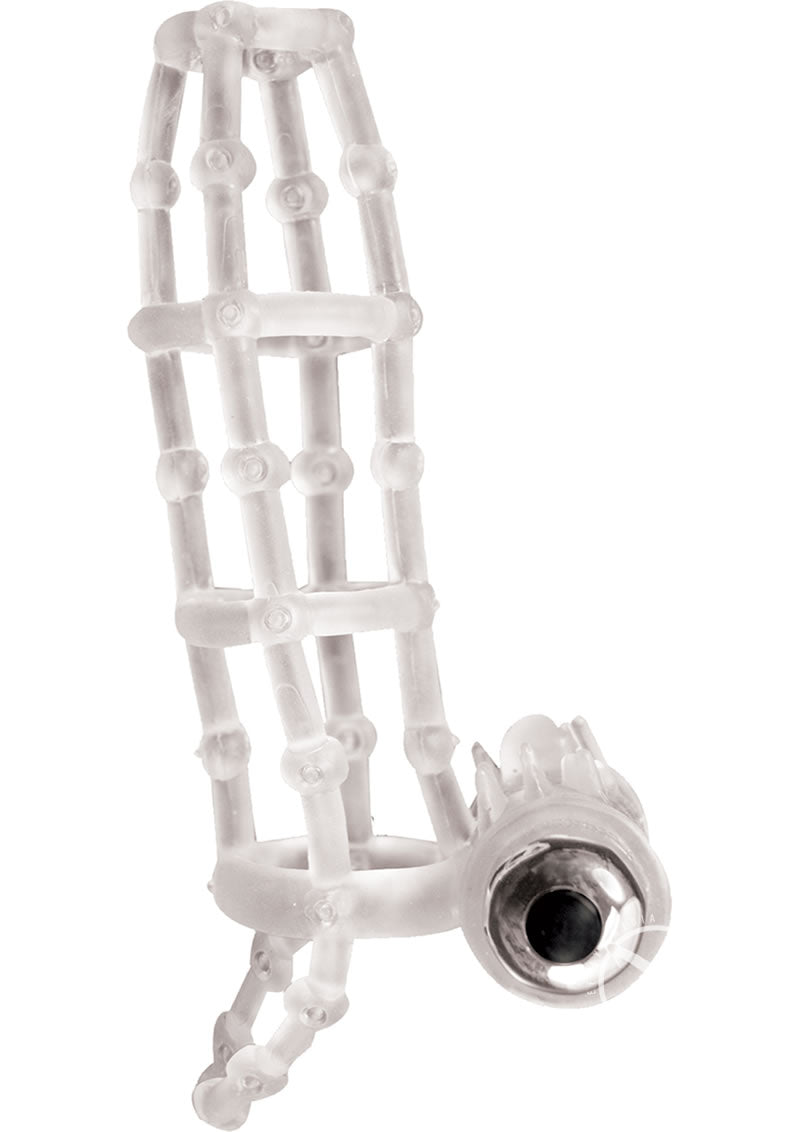 Macho Vibrating Cockcage Sleeve - Clear