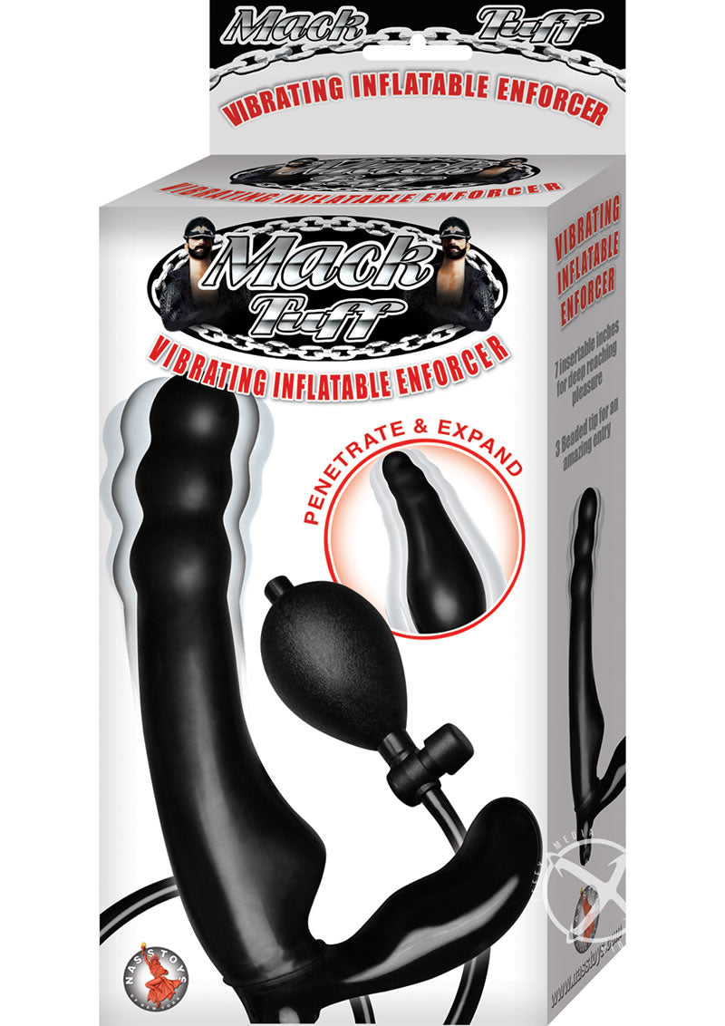 Mack Tuff Latex Vibrating Inflatable Enforcer Anal Probe - Black