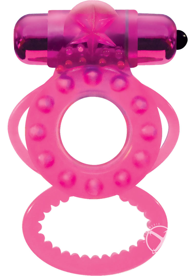 Magna Man Magnetic Vibrating Cock Ring - Magenta/Pink